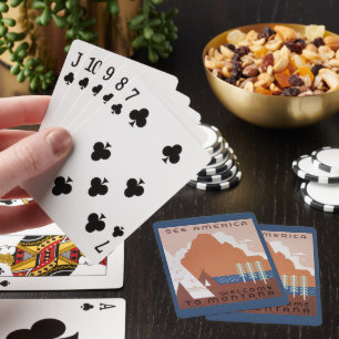 Jeu De Cartes Voyez l'Amérique Bienvenue au Montana, Voyage Anci