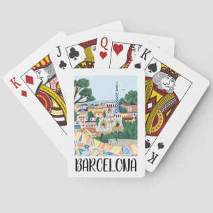Jeu De Cartes Vue colorée de Barcelone Espagne