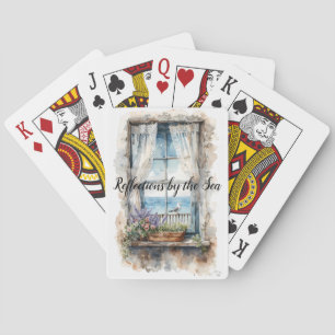 Jeu De Cartes Vue de fenêtre en bord de mer Scène côtière à l'aq