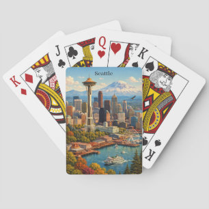 Jeu De Cartes Vue de la skyline de Seattle, Washington