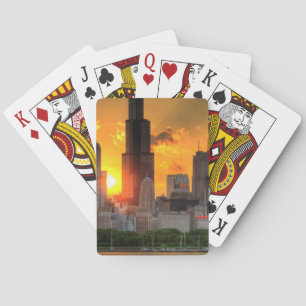 Jeu De Cartes Vue de l'horizon de Chicago d'Adler