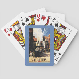 Jeu De Cartes Vue de rue avec le rail d'horloge de couples et de