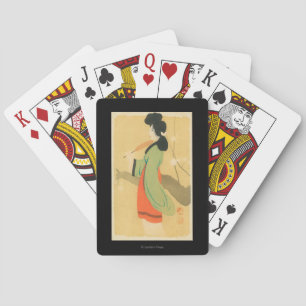 Jeu De Cartes Vue d'une femme japonaise dans ParisParis, France