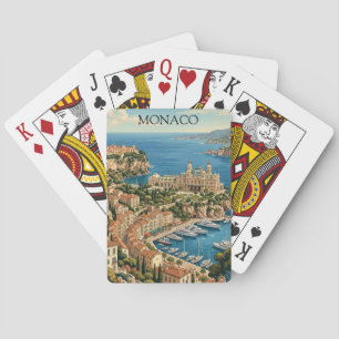 Jeu De Cartes Vue vintage du Casino de Monaco sur la Côte d'Azur