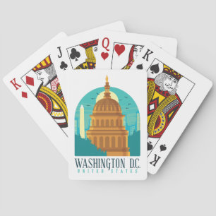 Jeu De Cartes Washington D.C. Vintage voyage américain