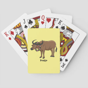 Jeu De Cartes Water buffalo with flowers
