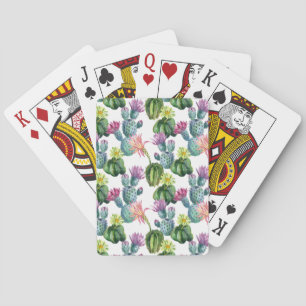 Jeu De Cartes Watercolor Cacti Art Pattern