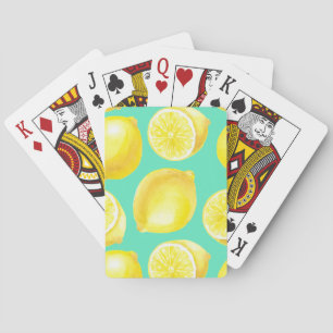 Jeu De Cartes Watercolor lemons pattern