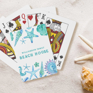 Jeu De Cartes Watercolor Sea Shills et Starfish Beach House