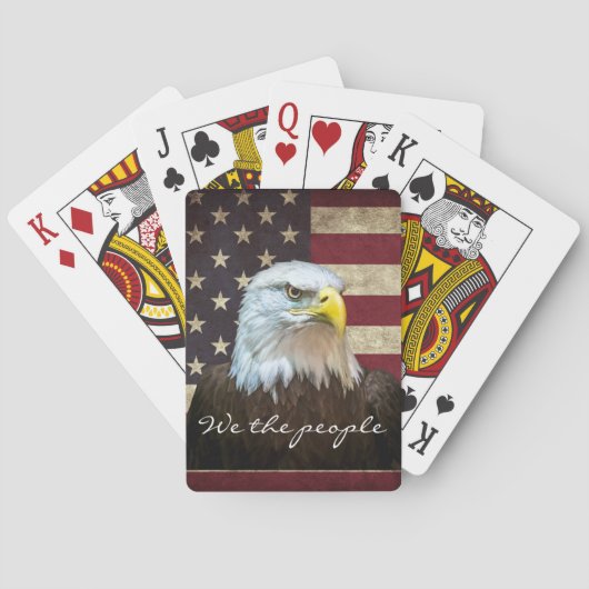 Jeu De Cartes We The People Bald Eagle with Flag  (dos)