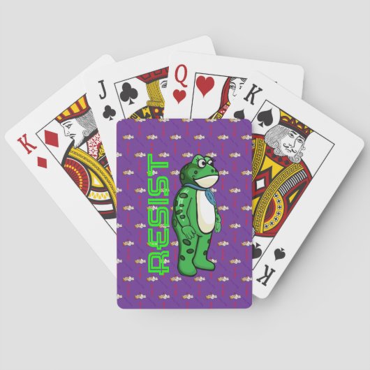 Jeu De Cartes Weatherproof Personalized House Flag Resist frog (dos)