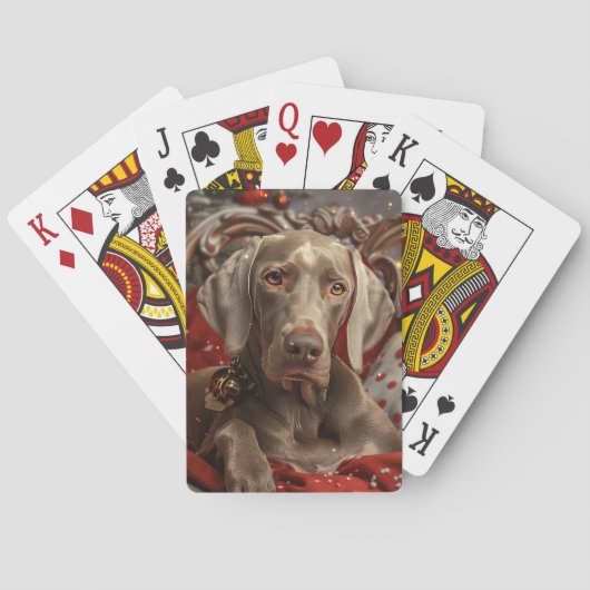 Jeu De Cartes Weimaraner Chien Festif de Noël (dos)