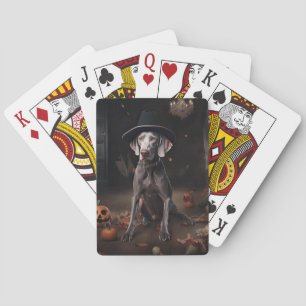 Jeu De Cartes Weimaraner Citrouilles Halloween effrayant