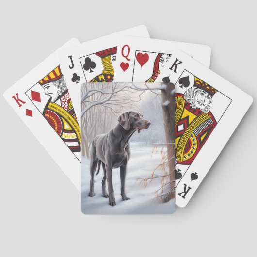 Jeu De Cartes Weimaraner Laisser Neige Noël (dos)
