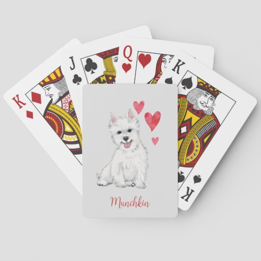 Jeu De Cartes West Highland Terrier White Fur Westie (dos)