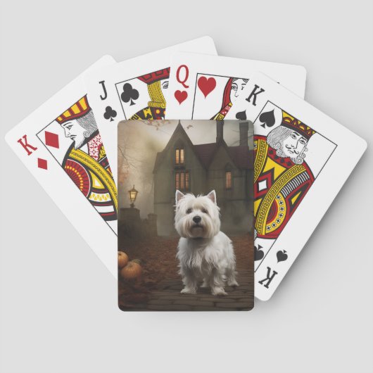 Jeu De Cartes West Highland White Terrier Halloween effrayant (dos)