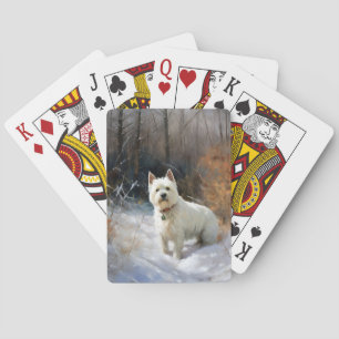 Jeu De Cartes West Highland White Terrier Laissez Tomber la Neig