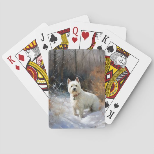 Jeu De Cartes West Highland White Terrier Laissons neiger Noël (dos)