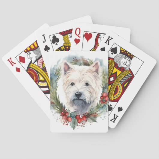 Jeu De Cartes West Highland White Terrier Wire de Noël (dos)