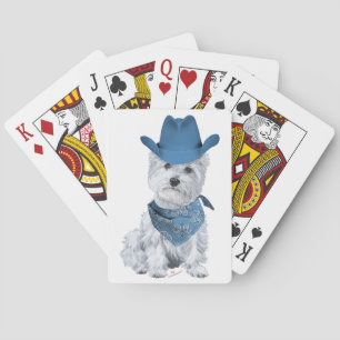 Jeu De Cartes Westie Cowboy en Bleu