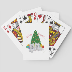 Jeu De Cartes Westies au pied de l'arbre de Noël