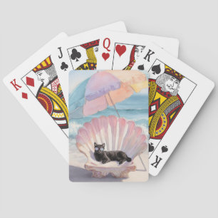 Jeu De Cartes Whimsical Black Cat Beach Fourre-tout
