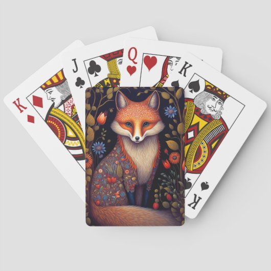 Jeu De Cartes Whimsical Fox Woodland Imaginaire Art (dos)