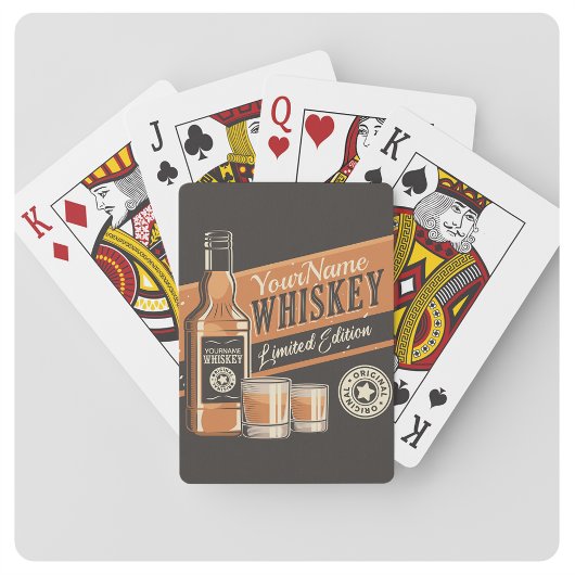 Jeu De Cartes Whiskey Liquor Bottle Western Bar