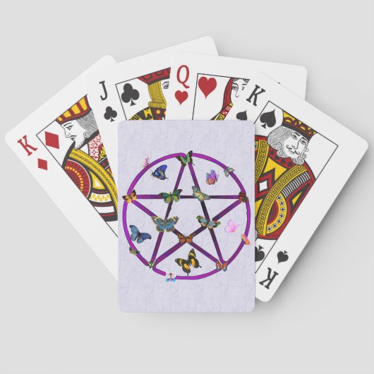 Jeu De Cartes Wiccan Star et papillons (dos)