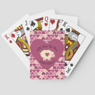 Jeu De Cartes Will Ewe sera mon Motif de coeur Valentine Arrière
