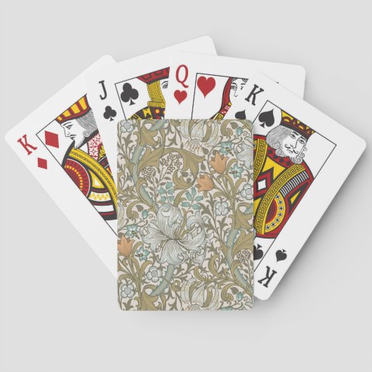 Jeu De Cartes William Morris Golden Lily Blue Gold Classic (dos)
