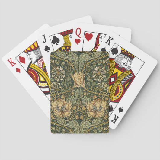 Jeu De Cartes William Morris Honeysuckle Vert Floral (dos)