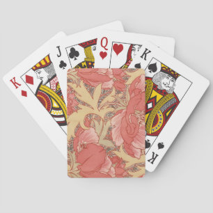 Jeu De Cartes William Morris Poppies Floral Art Nouveau Motif
