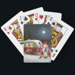 Jeu De Cartes Winter Bulldog Caravan Christmas Adventure<br><div class="desc">Laissez-vous tenter par la magie d'une nuit d'hiver enneigée alors qu'une caravane glisse gracieusement à travers le paysage illuminé par la lune. La beauté sereine de la neige scintillante et l'éclat enchanteur de la lune créent une scène captivante, promettant une aventure de Noël inoubliable remplie de chaleur, de joie et...</div>