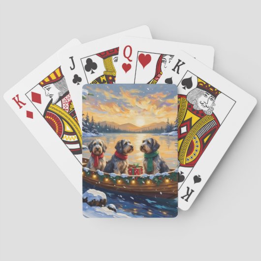 Jeu De Cartes Wirehaired Pointing Griffon Christmas Boat Holiday (dos)