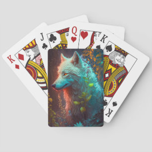 Jeu De Cartes Wolf Animal Portrait Peinture Faune En Plein Air