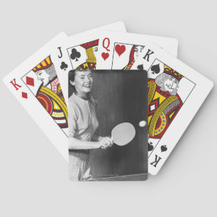 Jeu De Cartes Woman Playing Table de tennis