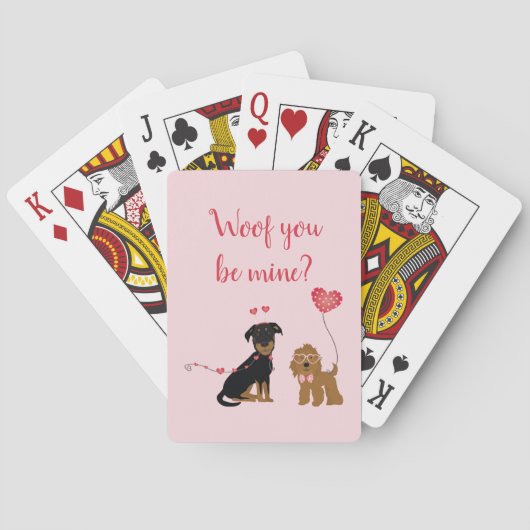 Jeu De Cartes Woof You Be Mine Valentine Dogs (dos)