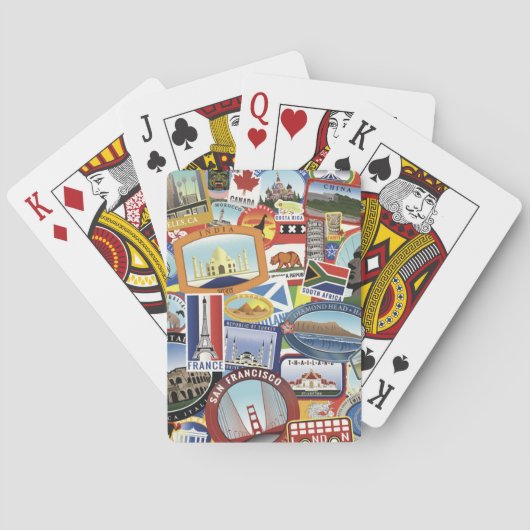 Jeu De Cartes World Travel Motif (dos)