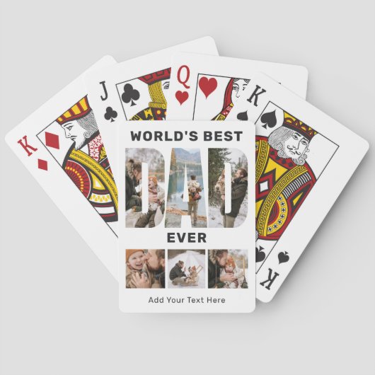 Jeu De Cartes World's Best Dad Ever Custom 6 Photo (dos)