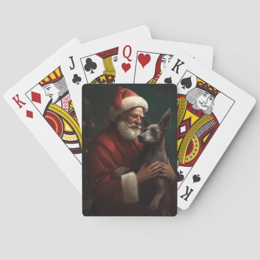 Jeu De Cartes Xoloitzcuintli avec Noël Festif du Père Noël (dos)