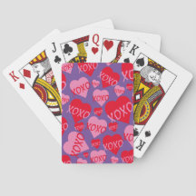 XOXO Valentine rose Motif de coeur rouge violet