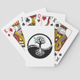 Jeu De Cartes Yin Yang Arbre De Vie Noir & Blanc