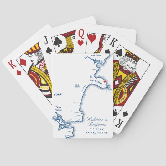 Jeu De Cartes York Maine Destination Wedding Favor (dos)