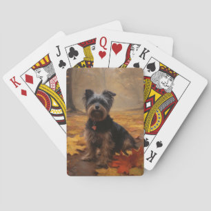 Jeu De Cartes Yorkipoo à l'automne Feuilles automne Inspire