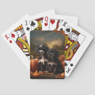 Jeu De Cartes Yorkipoo Chiot Automne Citrouille délice