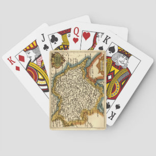 Jeu De Cartes Yorkshire Comté Angleterre Ancien Atlas Antiquaire