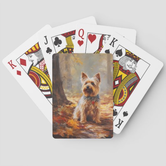 Jeu De Cartes Yorkshire Terrier en automne Leaves automne Inspir (dos)