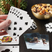 Jeu De Cartes Yorkshire Terrier neige de Noël hiver (In Situ)