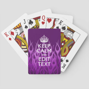 Jeu De Cartes Your texte on Keep Calm Purple Racing Flames Decor